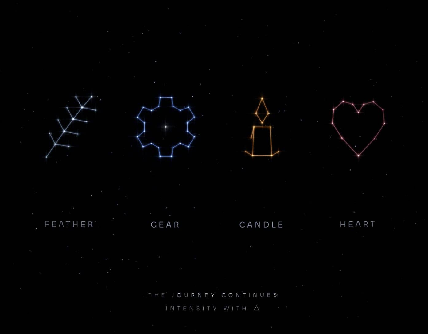 The full night sky of Subsoma with its four constellations